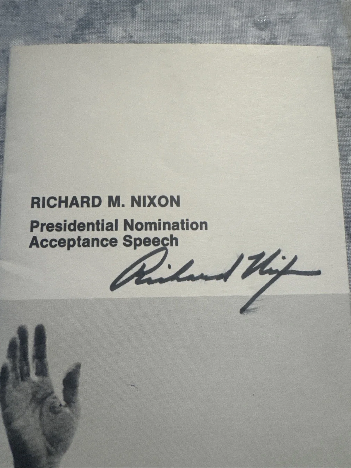 Autographed Richard Nixon Presidential Nomination Acceptance Speech & Invitation, image 2