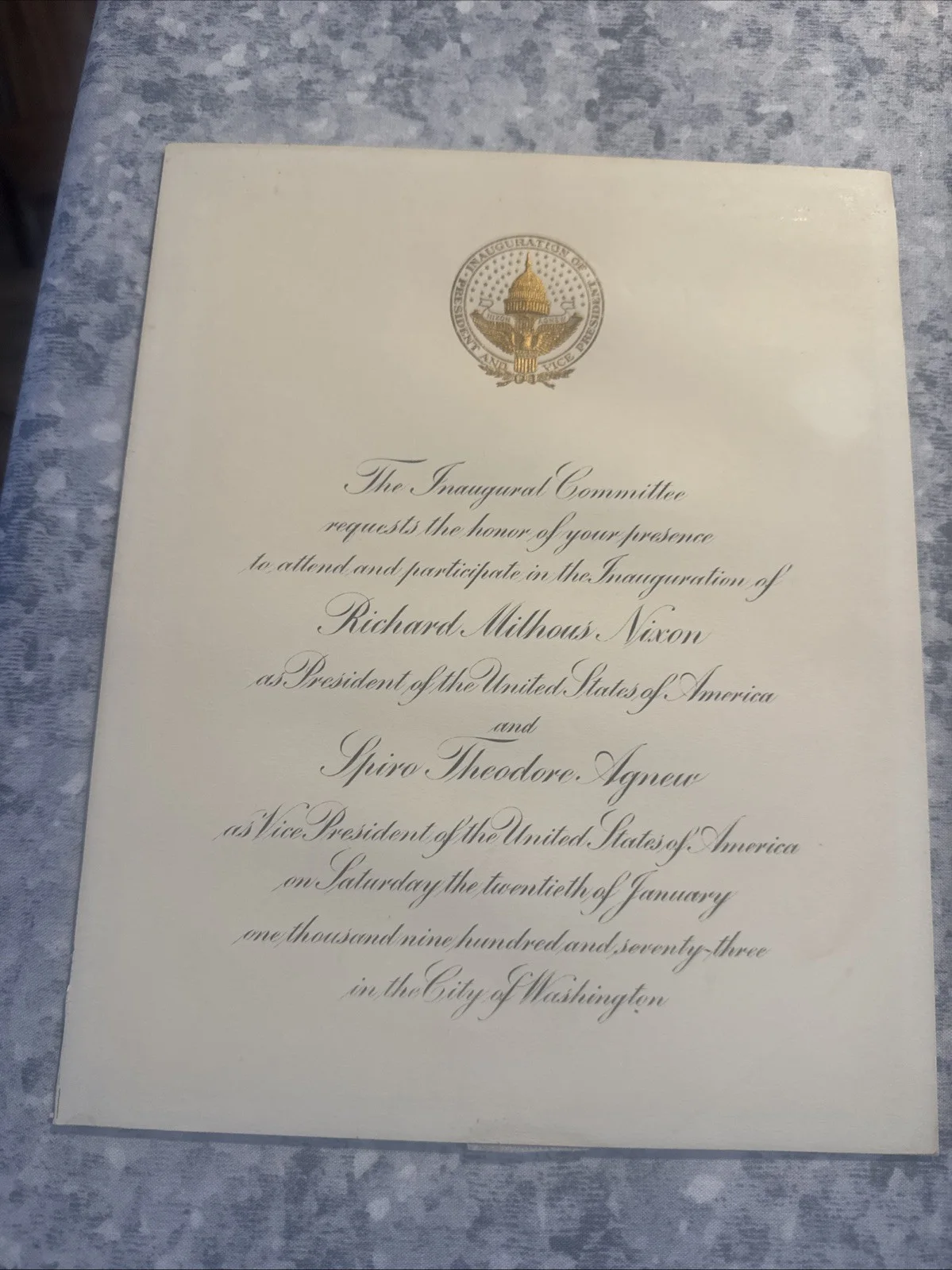 Autographed Richard Nixon Presidential Nomination Acceptance Speech & Invitation, image 5