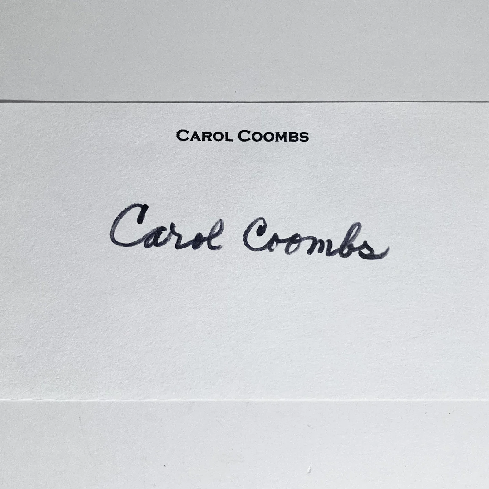 Carol Coombs — IT’S A WONDERFUL LIFE Signed 3x5 Card / CAROL COOMBS as Janie Bailey / CHRISTMAS, изображение 3
