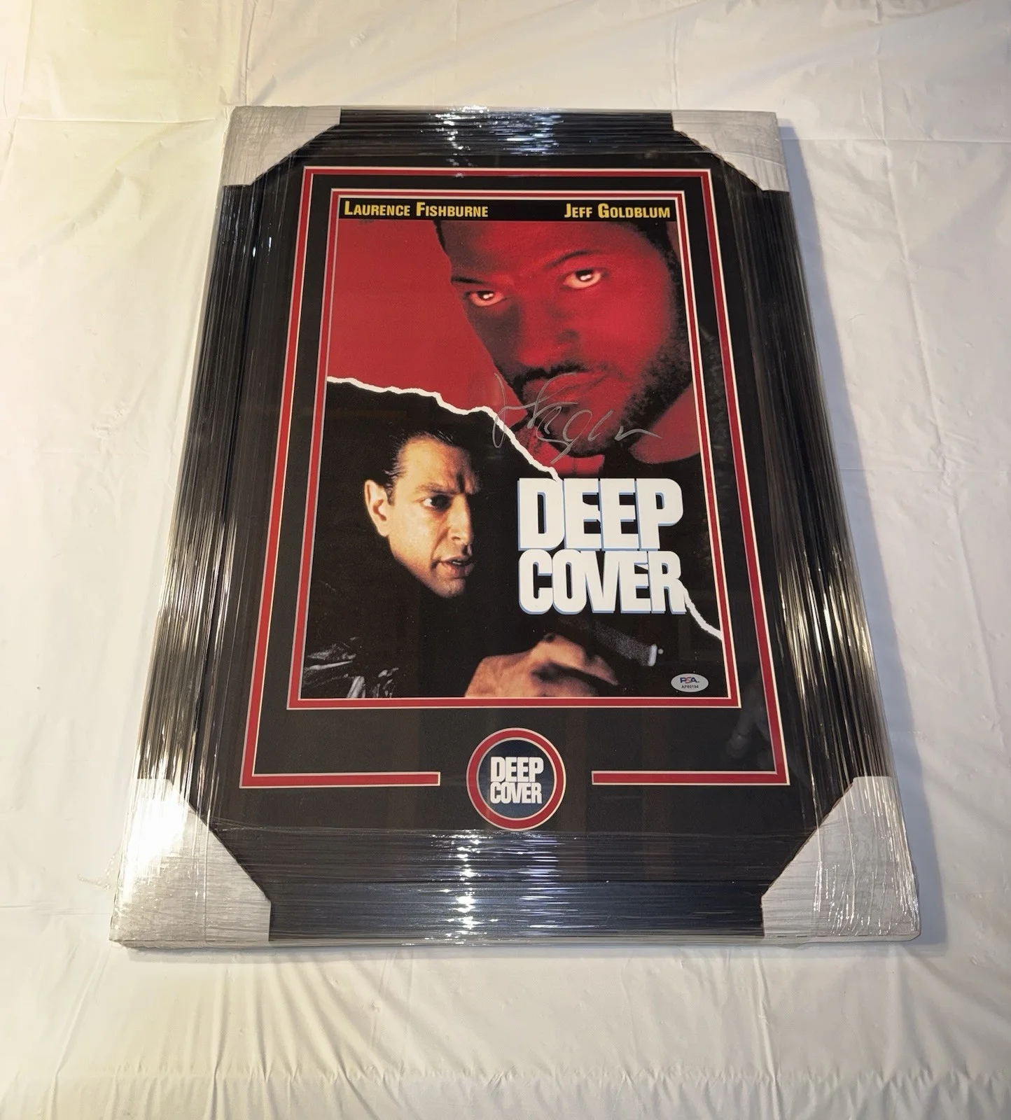 Jeff Goldblum — JEFF GOLDBLUM SIGNED AUTOGRAPH DEEP COVER FRAMED MOVIE POSTER PSA/DNA COA 12x18