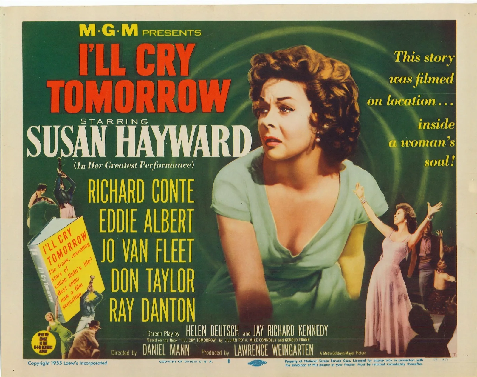 I'll Cry Tomorrow 3x ORIGINAL US Lobby Cards Susan Hayward 1955, image 2