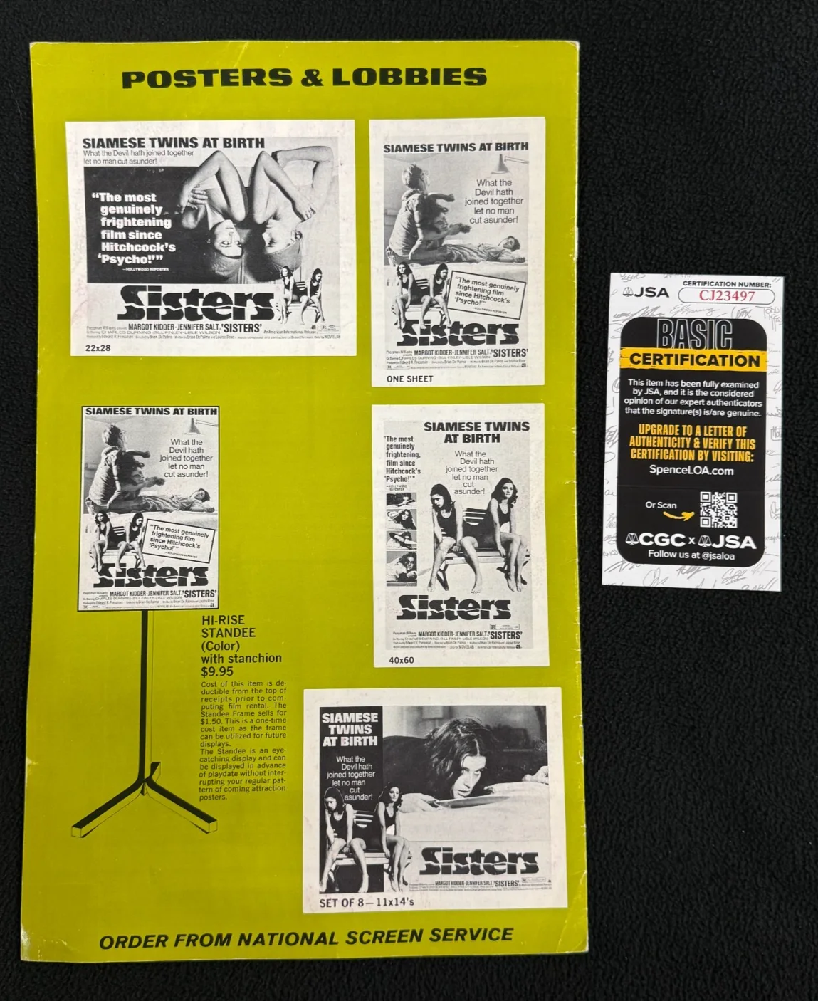 Margot Kidder — Margot Kidder Signed Sisters Pressbook Superman Lois Lane JSA COA, изображение 2