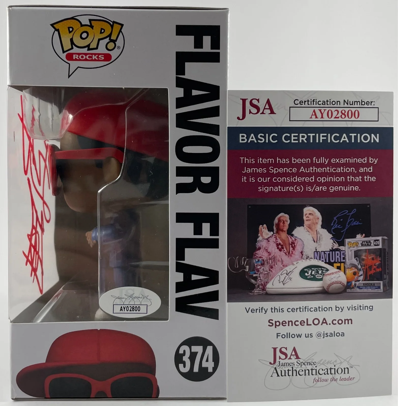 Flavor Flav Signed Funko POP! Vinyl 374 Autograph Public Enemy Hip Hop JSA COA, изображение 2