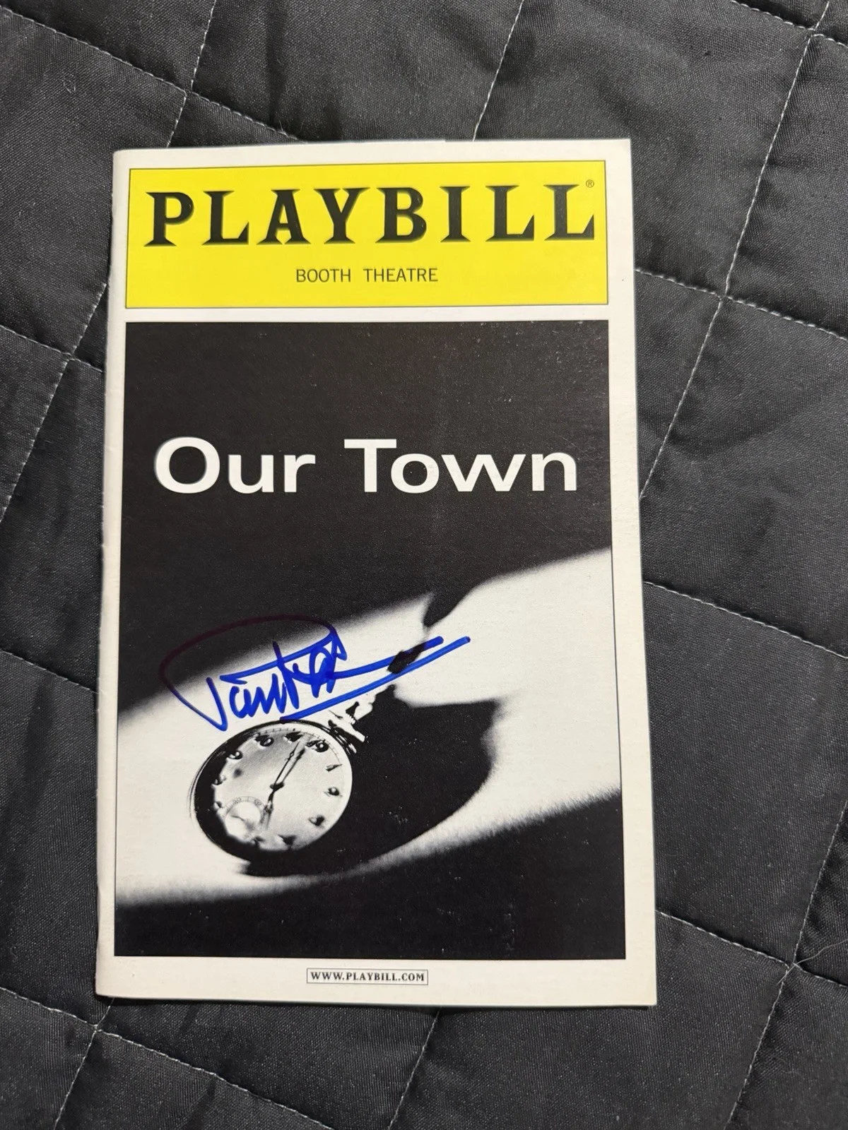 Paul Newman — PAUL NEWMAN PLAYBILL NICE AUTOGRAPH RARE 2002 OUR TOWN BECKETT-BSA Certified