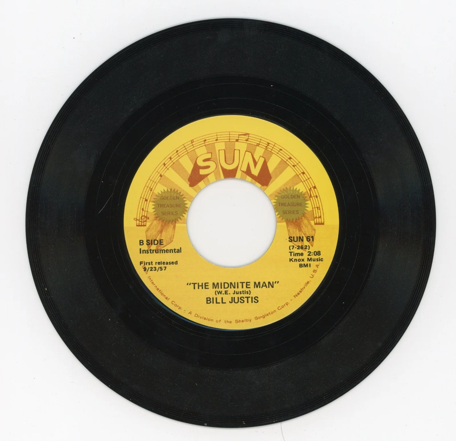 Billy Justis - Signed 7 Inch Sleeve w/ Record for Raunchy/The Midnite Man, изображение 3