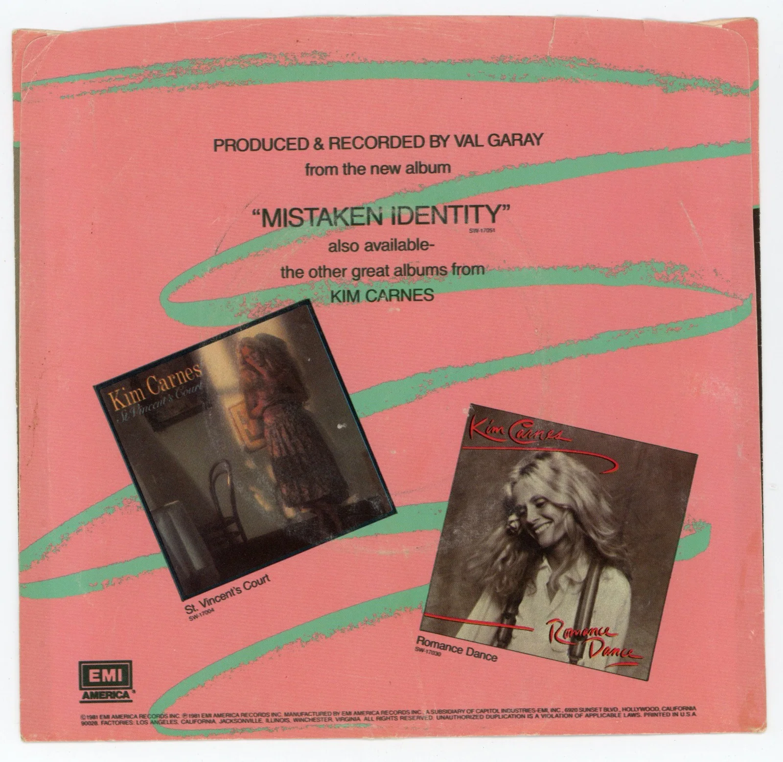 Kim Carnes - Signed 7 Inch Sleeve w/ Record, image 3