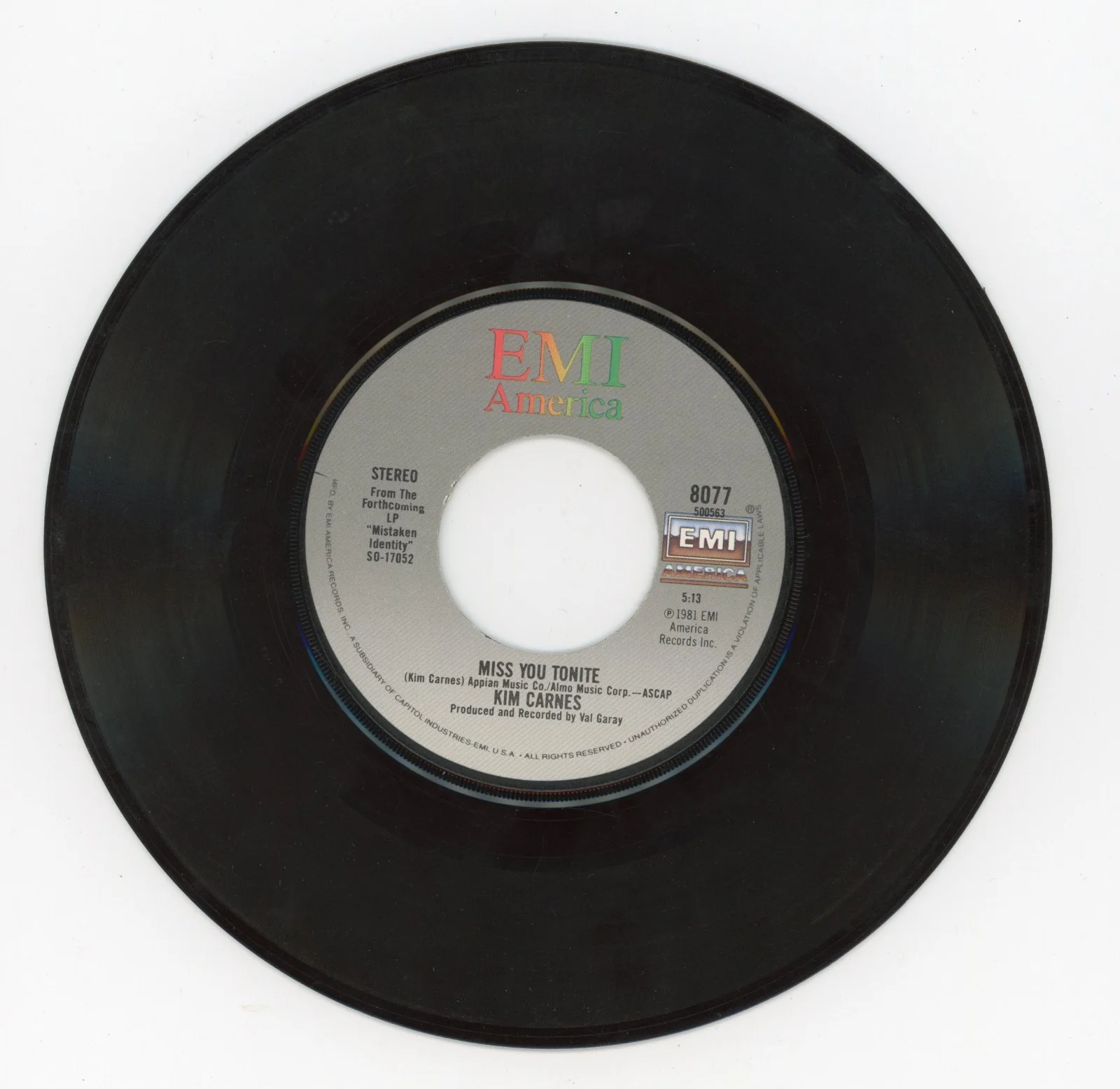Kim Carnes - Signed 7 Inch Sleeve w/ Record, image 4