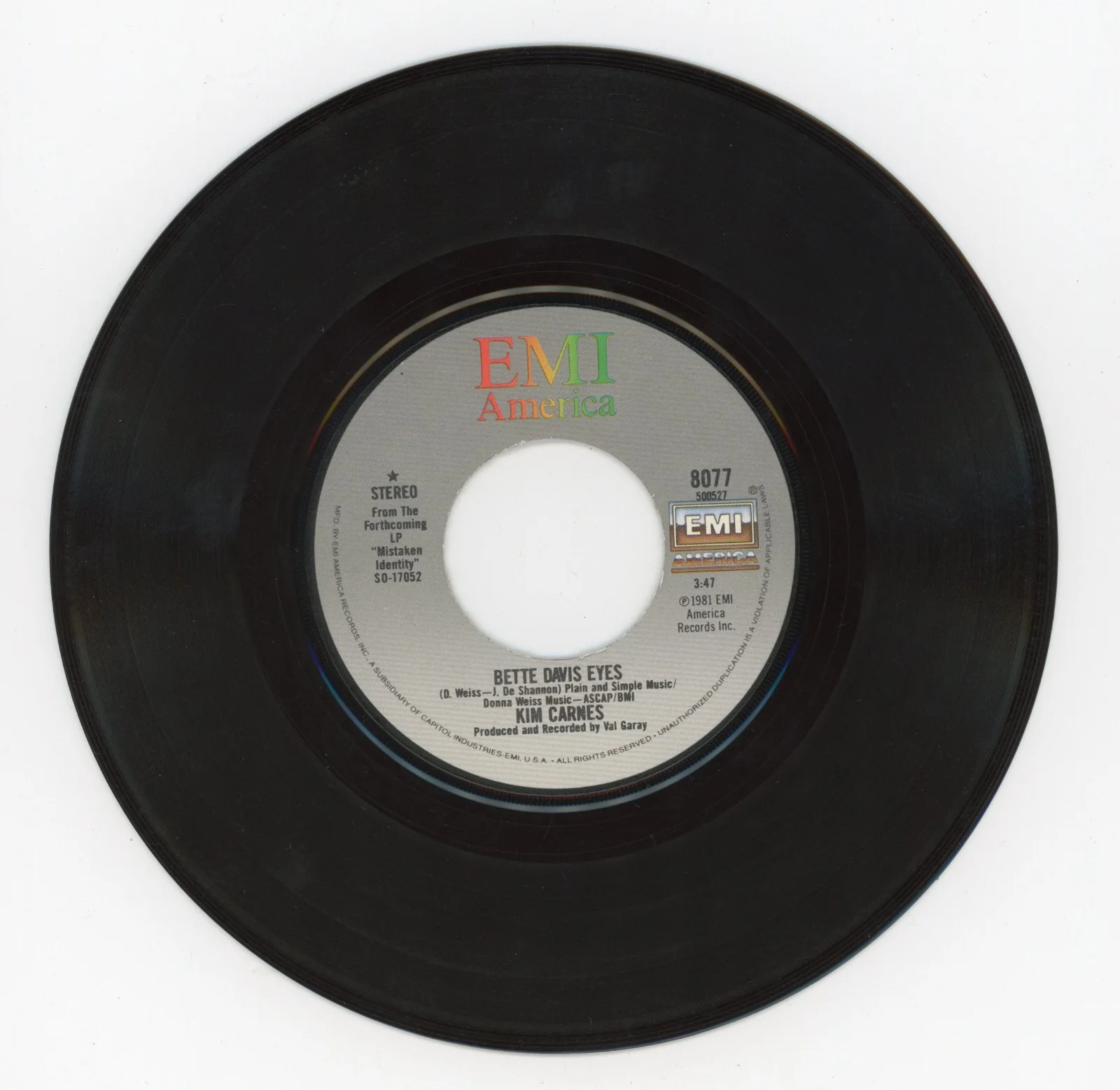 Kim Carnes - Signed 7 Inch Sleeve w/ Record, image 5
