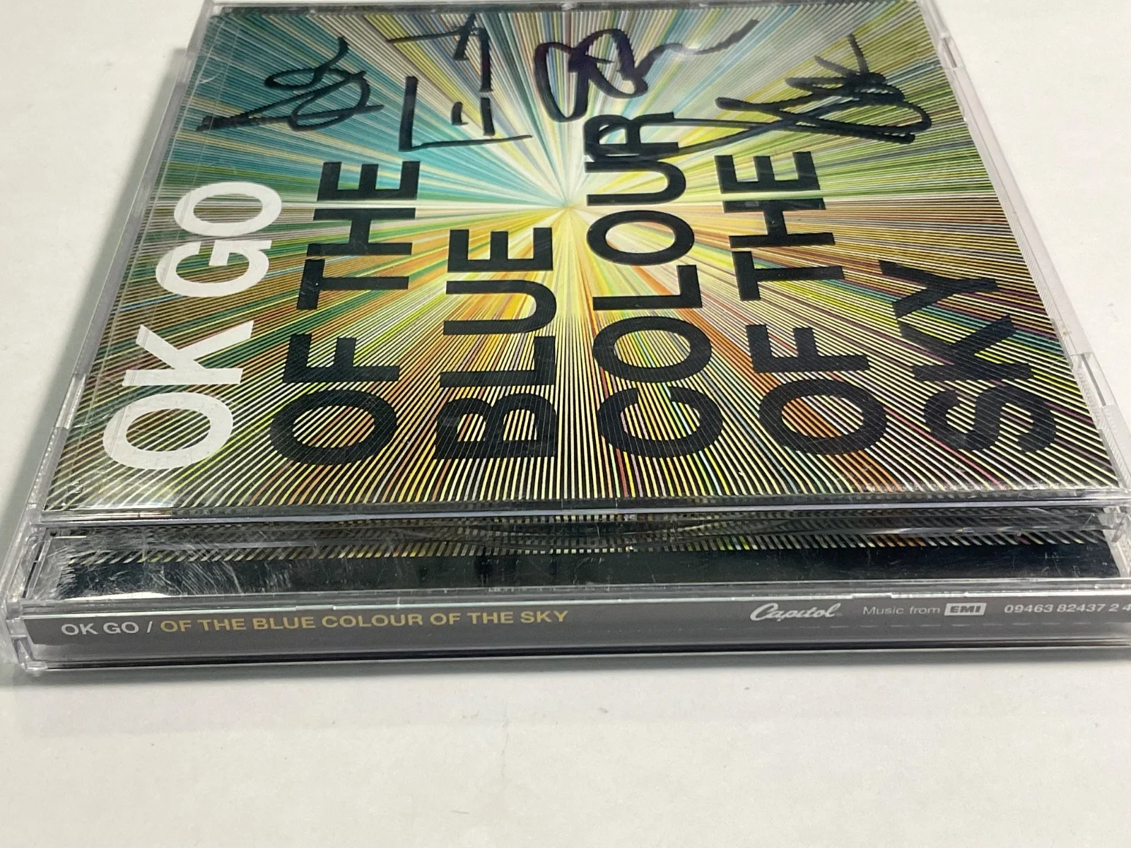 OK GO - Damian Kulash — OK GO Band All 4 signed "OF THE BLUE COLOUR OF THE SKY" CD Damian Kulash Exc., изображение 4