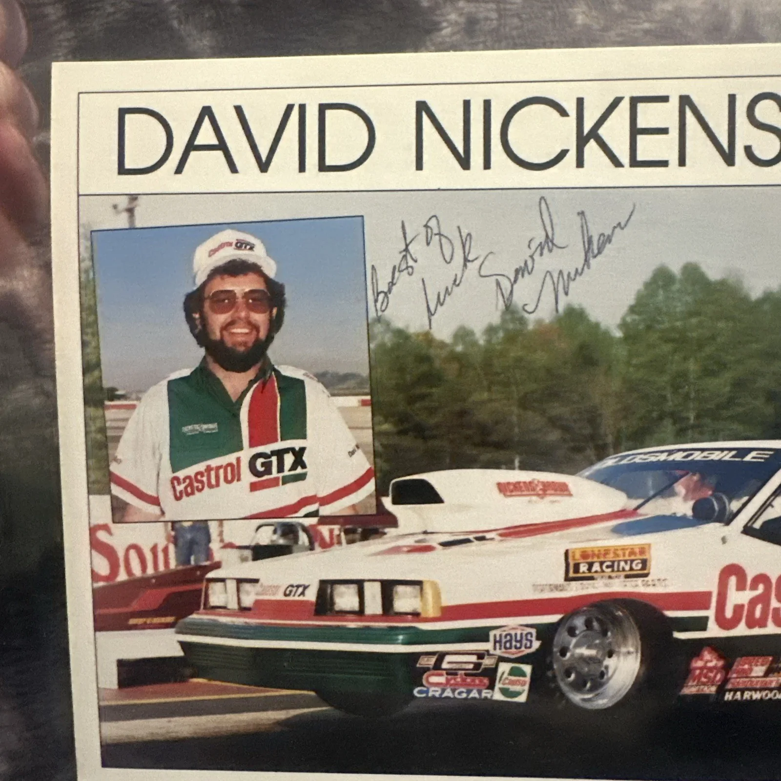 David Nickens NHRA Pro Racer: Signed Sport Photograph 8 x 10” comp eliminator, изображение 3