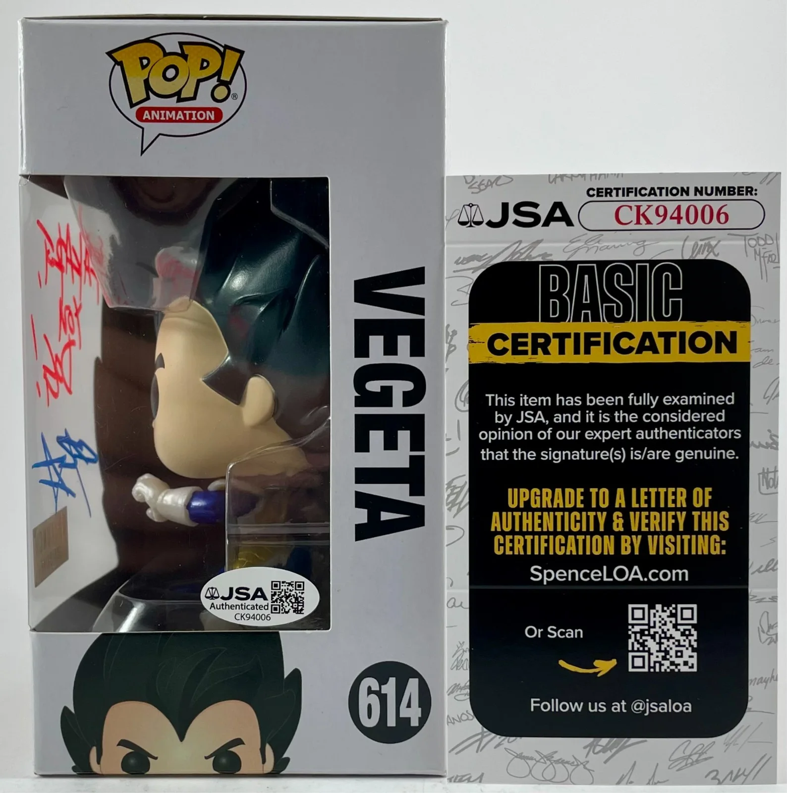 Chris Sabat — Chris Sabat Signed Dragon Ball Z Vegeta Box Lunch Exclusive Funko POP! JSA COA, image 2