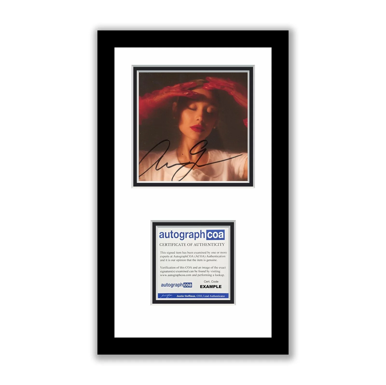Ariana Grande — Ariana Grande FULL SIGNATURE Autographed Signed Framed CD Eternal Sunshine ACOA