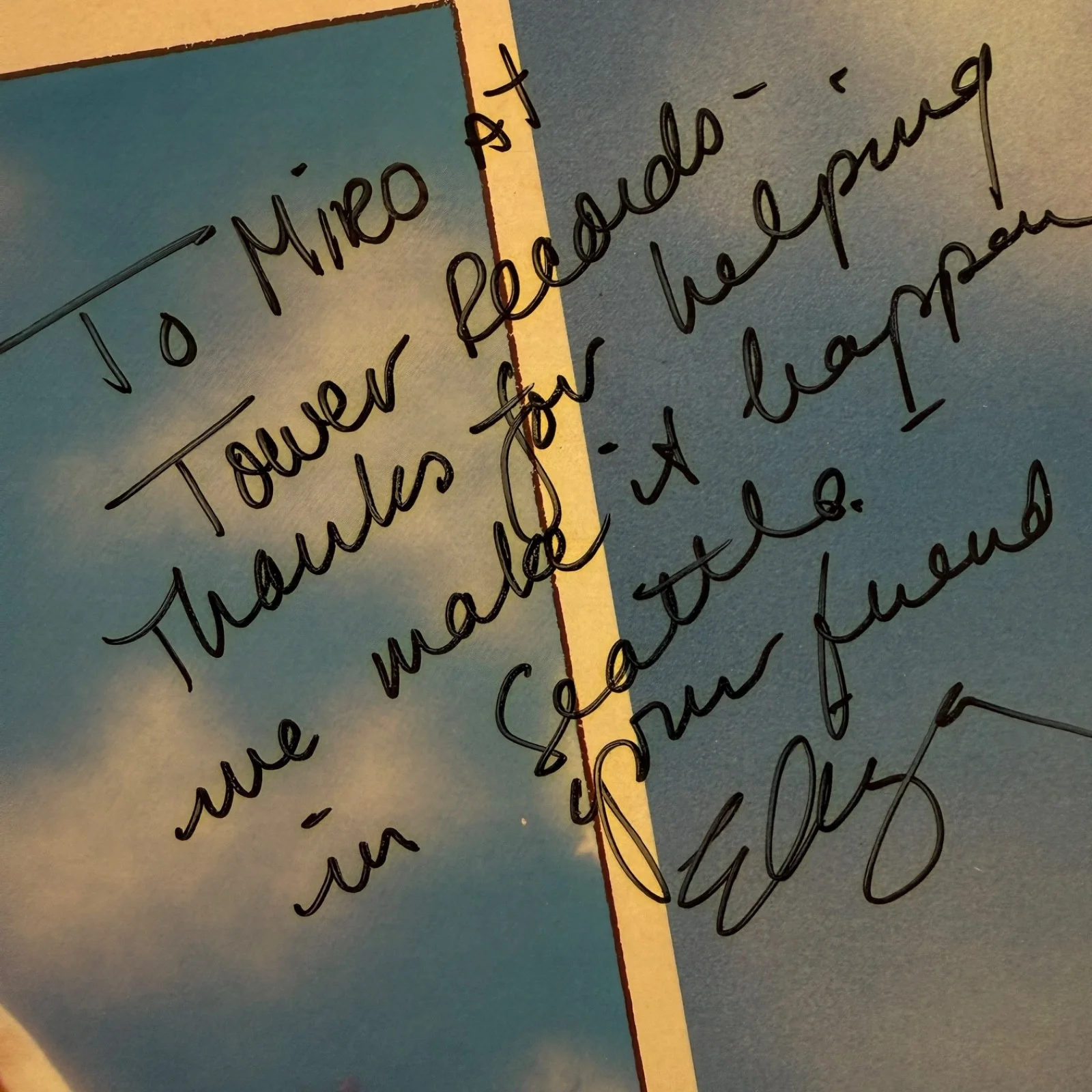 AUTOGRAPHED! ELIZA GILKYSON "Pilgrims" Gold Castle vinyl record 171 007-1 USA NM, изображение 2