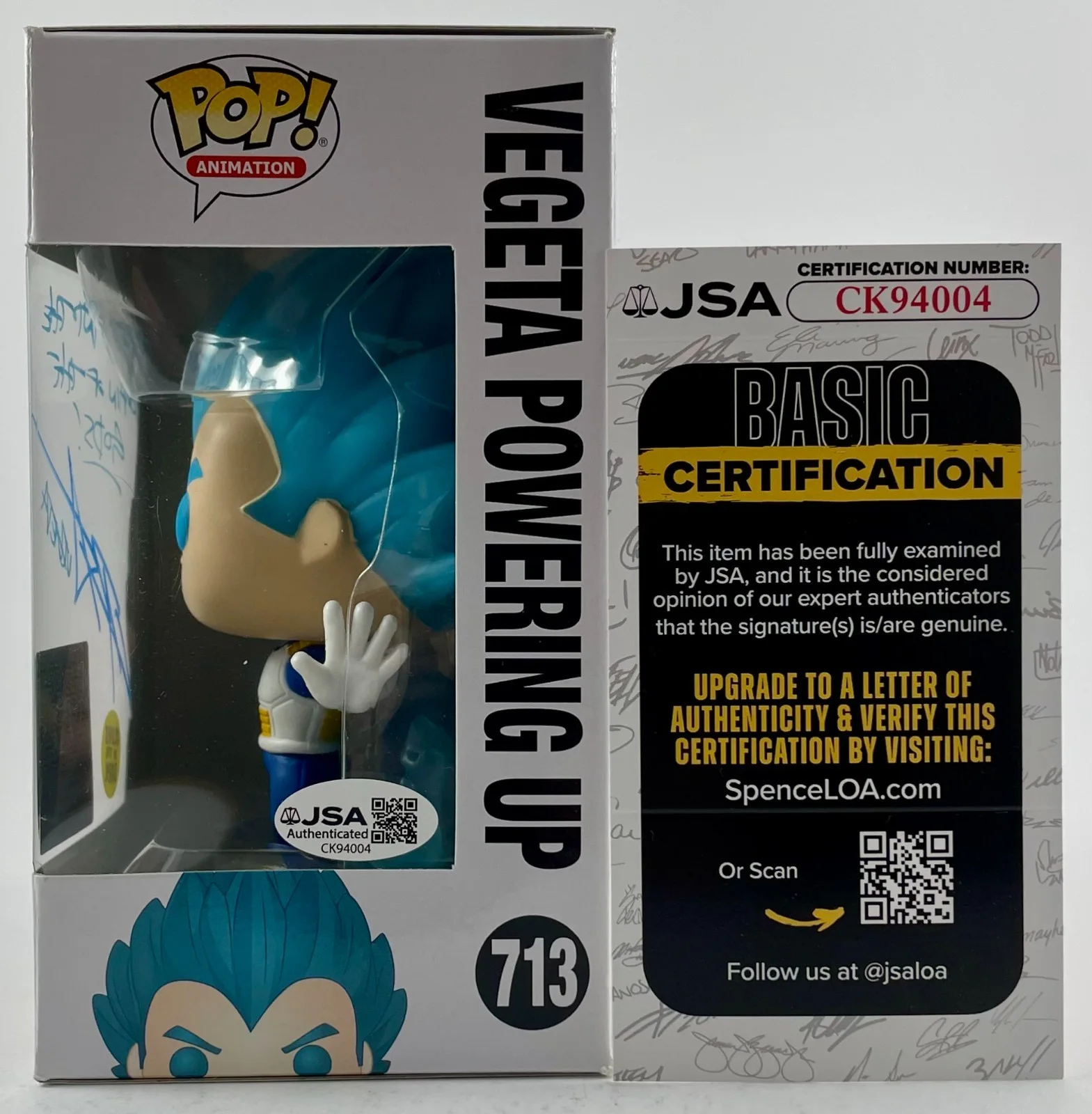 Chris Sabat — Chris Sabat Signed Dragon Ball Super Vegeta Powering Up CCE Funko POP! JSA COA, image 2
