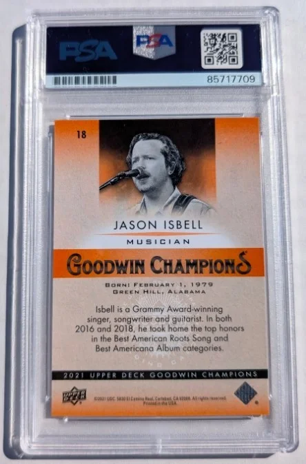 JASON ISBELL signed 2021 GOODWIN CHAMPIONS CARD PSA 10 autograph Orange Prism, изображение 2