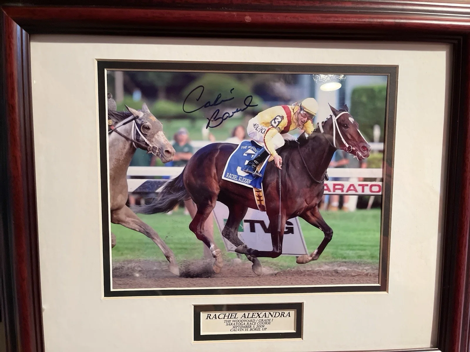 Photo of Rachel Alexandra Winning Woodward With Calvin Borel Signature 17”x14”, изображение 3