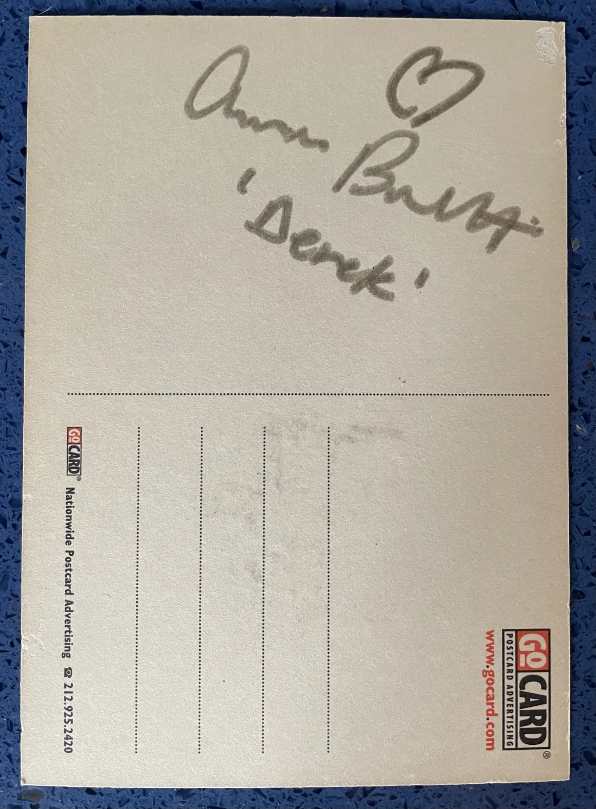 Andre Boccaletti — Sex And The City Signed Promotion Postcard, image 2
