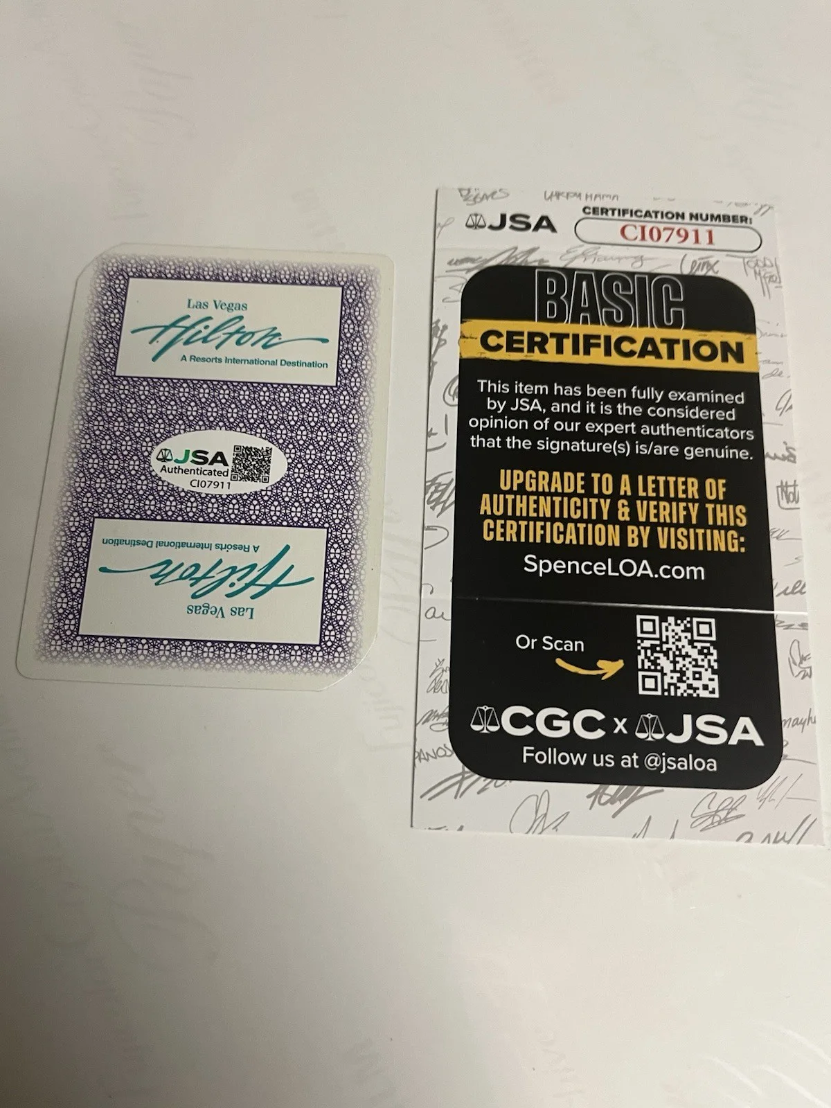 Autographed Frank Cullotta Playing Card Las Vegas Hilton JSA Signed Auto Mobster, image 3