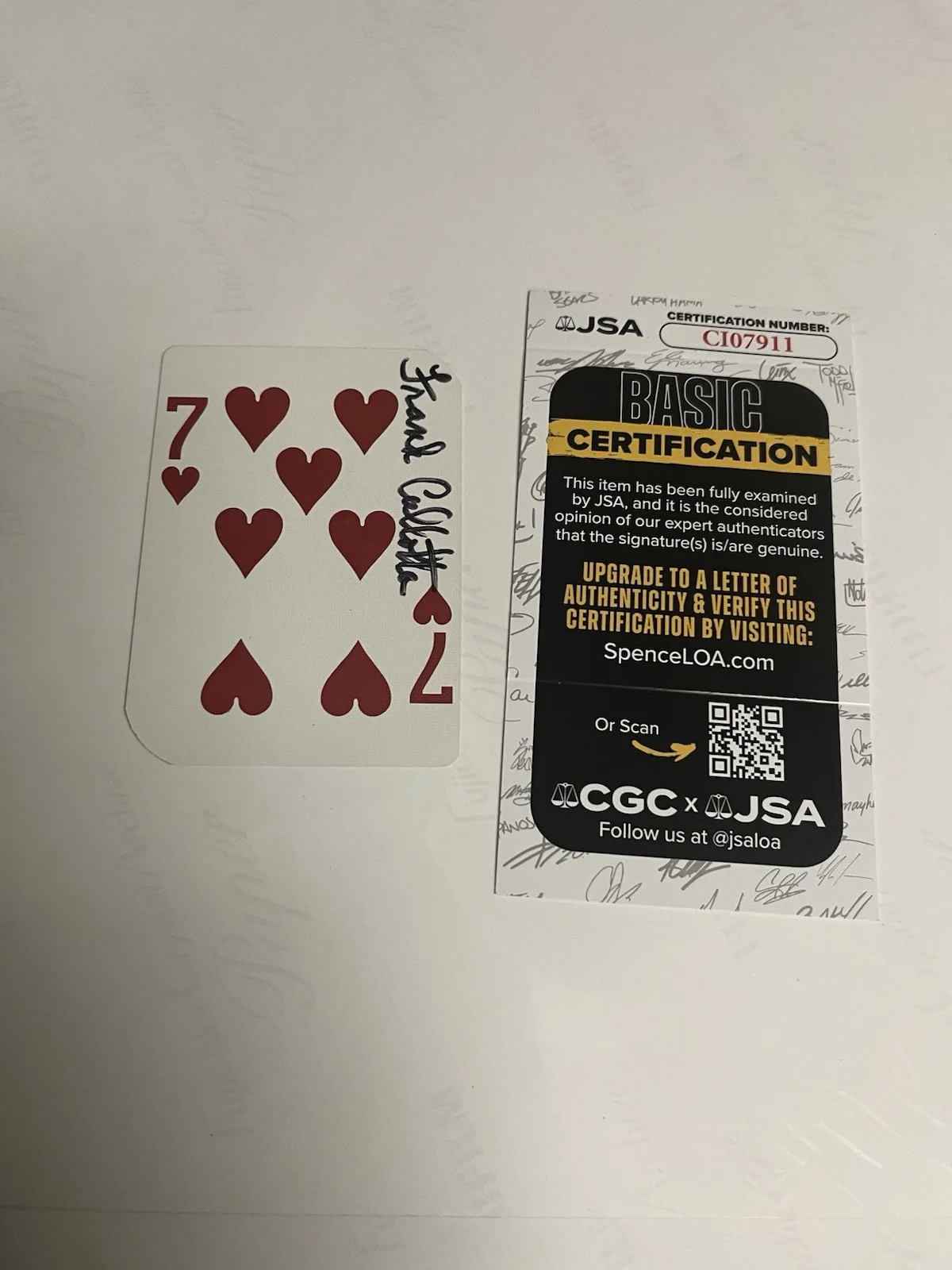 Autographed Frank Cullotta Playing Card Las Vegas Hilton JSA Signed Auto Mobster, image 4