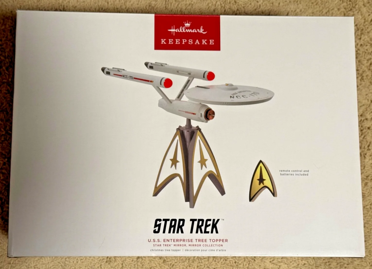 William Shatner — Hallmark Star Trek USS Enterprise Tree Topper signed by William Shatner JSA Cert, image 5