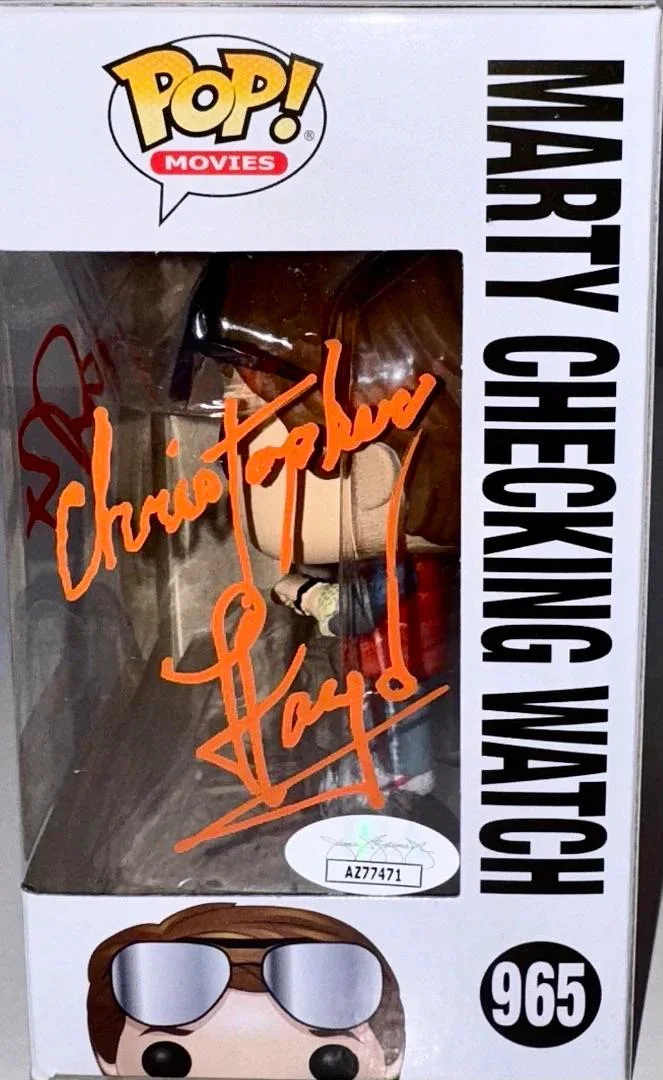 Michael J. Fox & Christopher Lloyd Signed Funko #965 (Back To The Future)-JSA, image 3