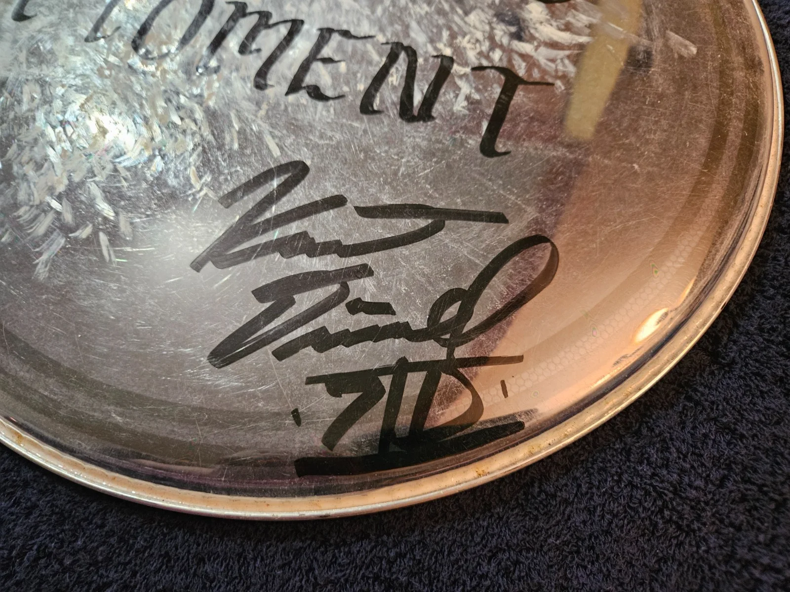 Kent Dimmel Stage used Signed Drumhead 16" Clear - In This Moment, image 2