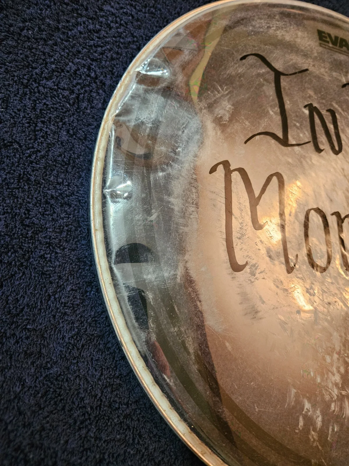 Kent Dimmel Stage used Signed Drumhead 16" Clear - In This Moment, image 3