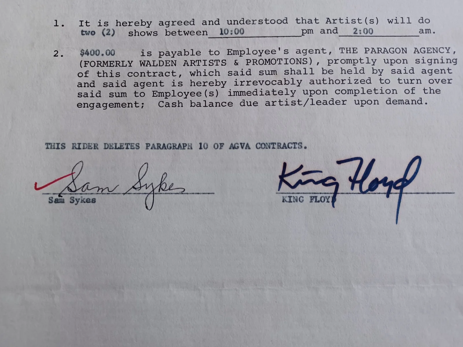 King Floyd (d. 2006) Signed 1971 Contract - Soul Singer - Groove Me - P, изображение 2