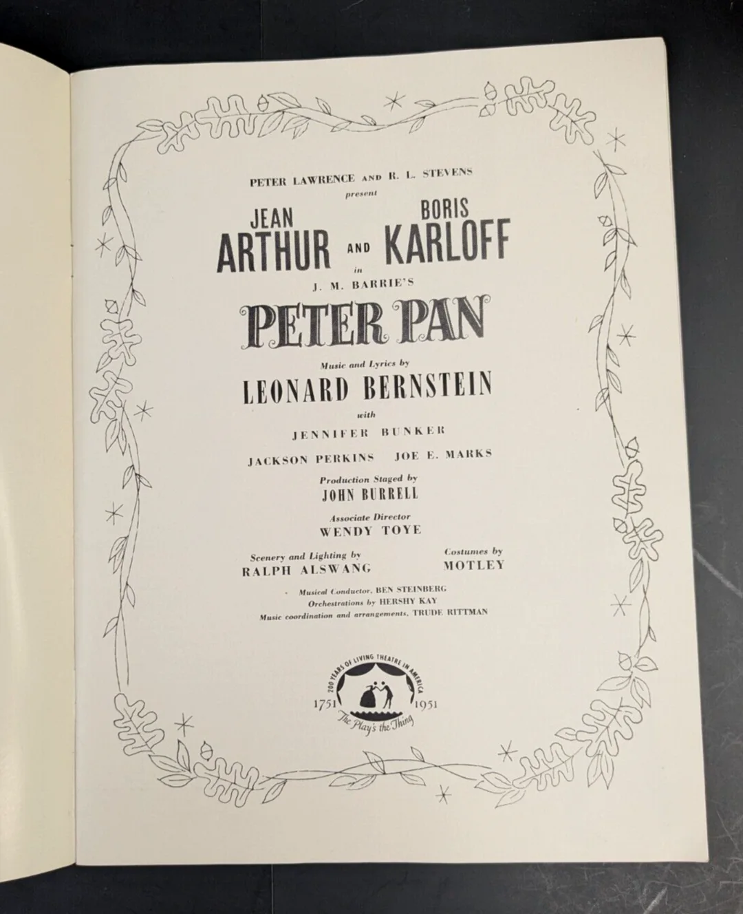 Lawrence Tibbett, Veronica Lake — Peter Pan Playbill Program 1951 Boris Karloff Jean Arthur, image 3