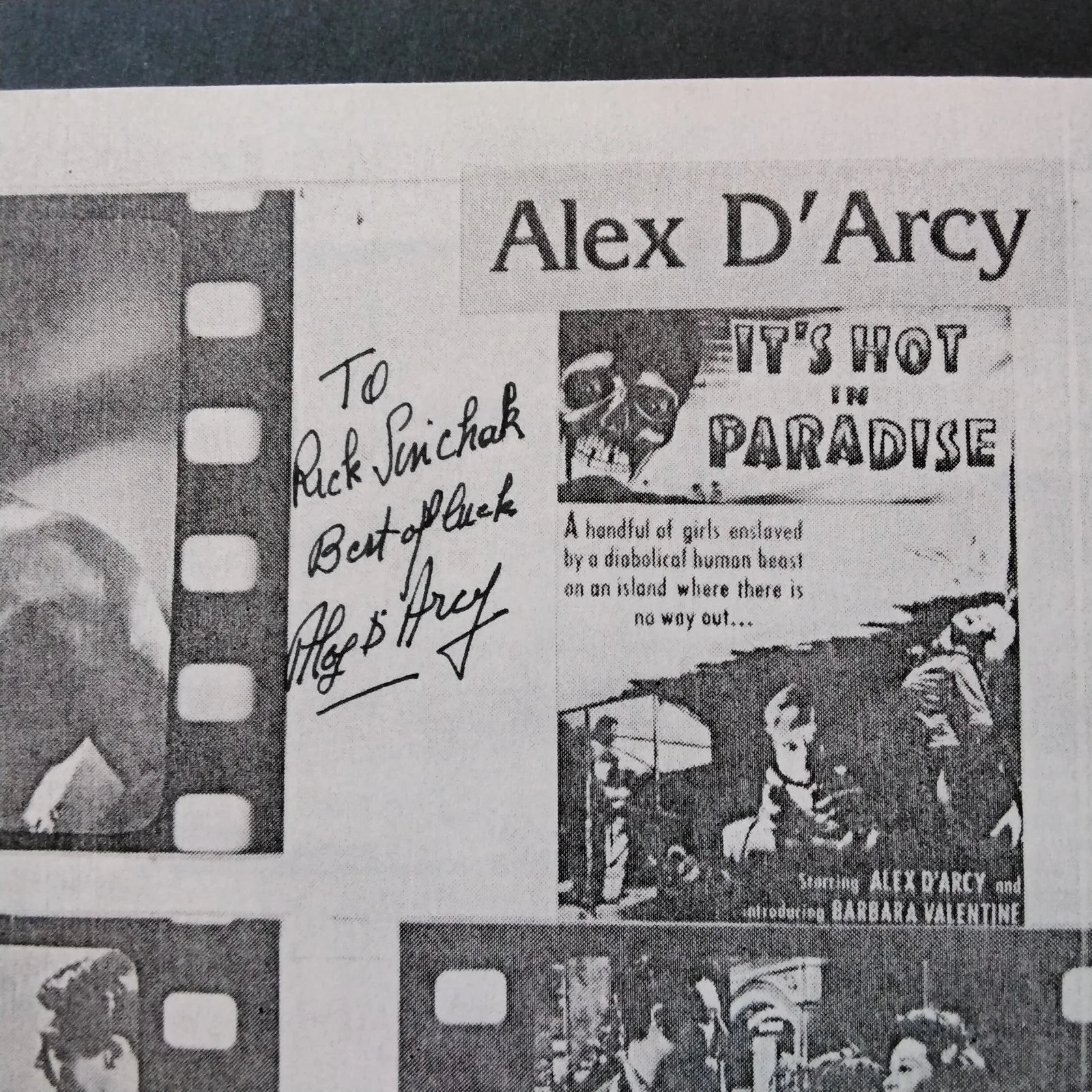 Alex D'Arcy Signed Paper 30s Movie Actor Awful Truth Prisoner of Zenda Dracula, изображение 3