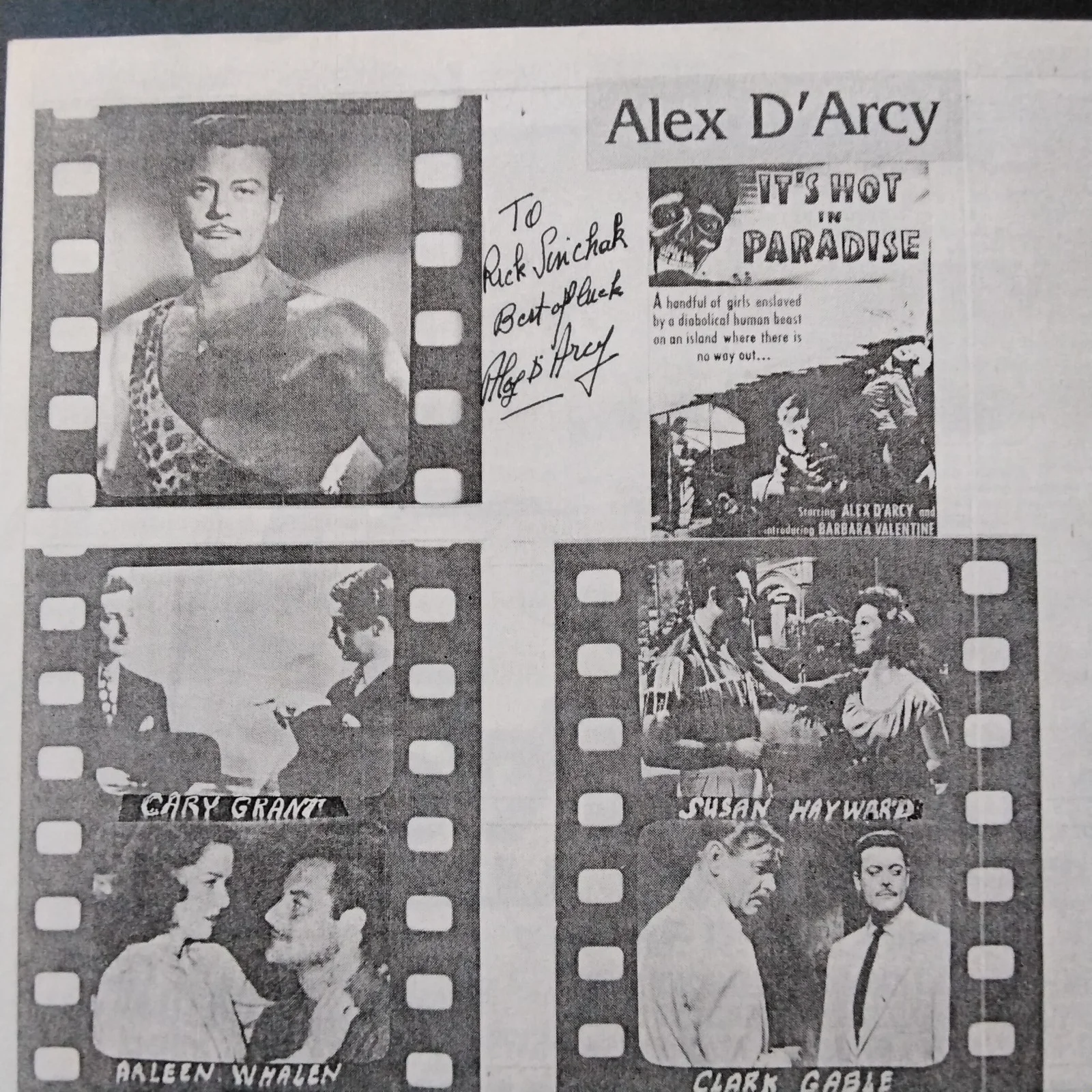 Alex D'Arcy Signed Paper 30s Movie Actor Awful Truth Prisoner of Zenda Dracula, изображение 5