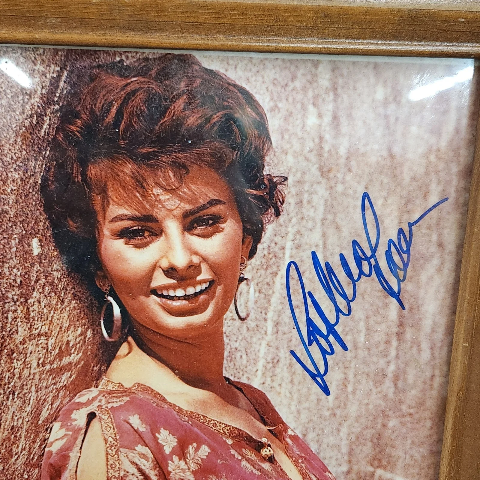 sophia loren — Vintage 1957 Signed Framed Photograph Italian Actress Sophia Loren, изображение 3