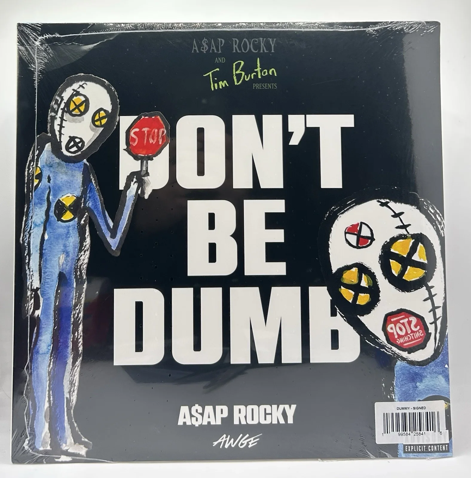 DUMMY SIGNED 2 DISC VINYL LP SIGNED INSERT BY ASAP ROCKY DONT BE DUMB IN HAND, image 2