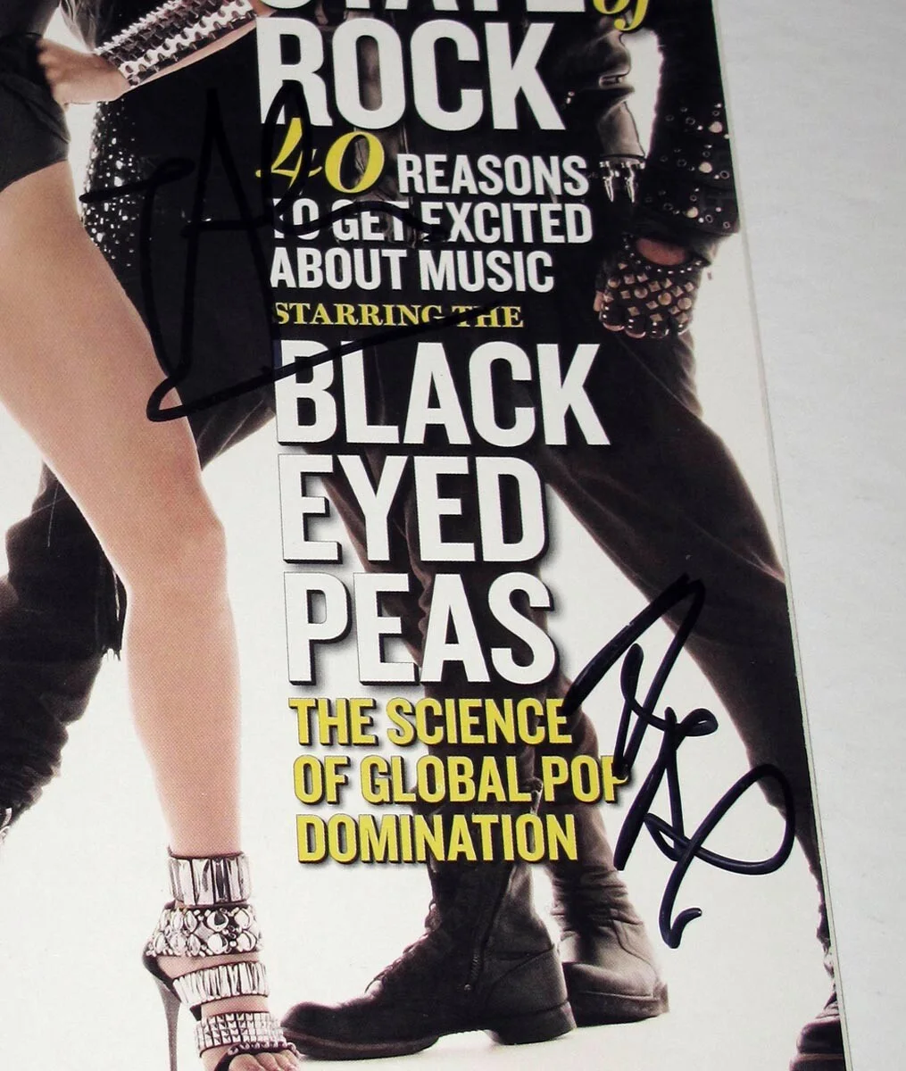 TABOO, APL.DE.AP - BLACK EYED PEAS — TABOO & APL.DE.AP signed BLACK EYED PEAS "ROLLING STONE" Magazine PROOF COA, image 3