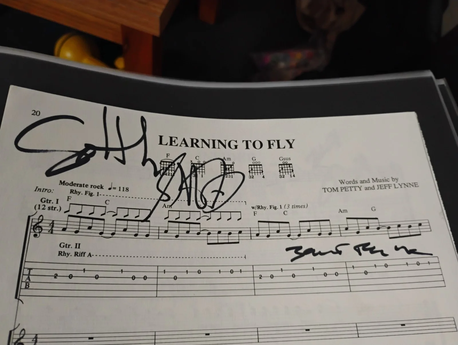 SCOTT THURSTON BENMONT TENCH STEVE FERRONE SIGNED TOM PETTY 8x12 SHEET MUSIC, изображение 2