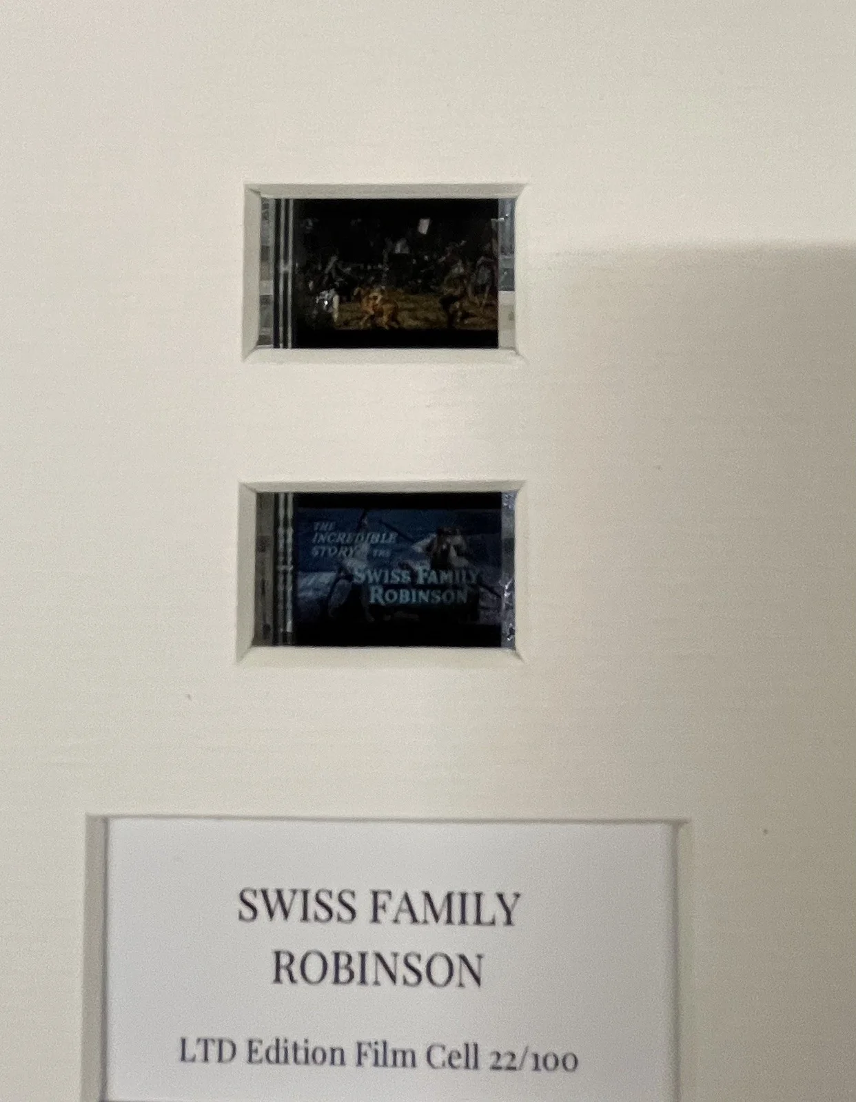 SWISS FAMILY ROBINSON 35mm Film Cell Mounted Display, image 3