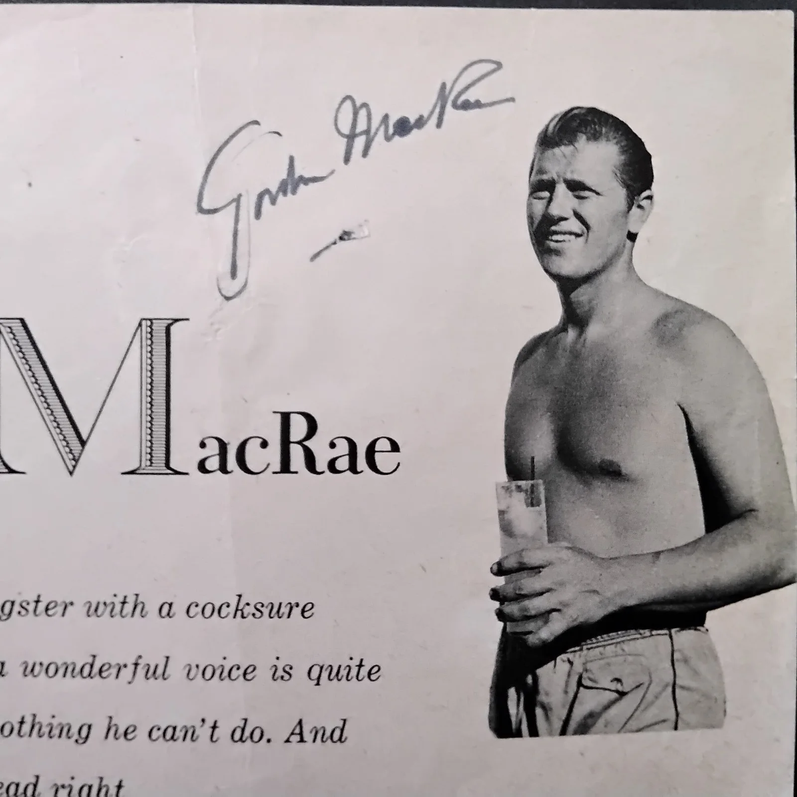 Gordon MacRae SIGNED Mag Page Film Actor Carousel Oklahoma! Tea for Two Musicals, изображение 2