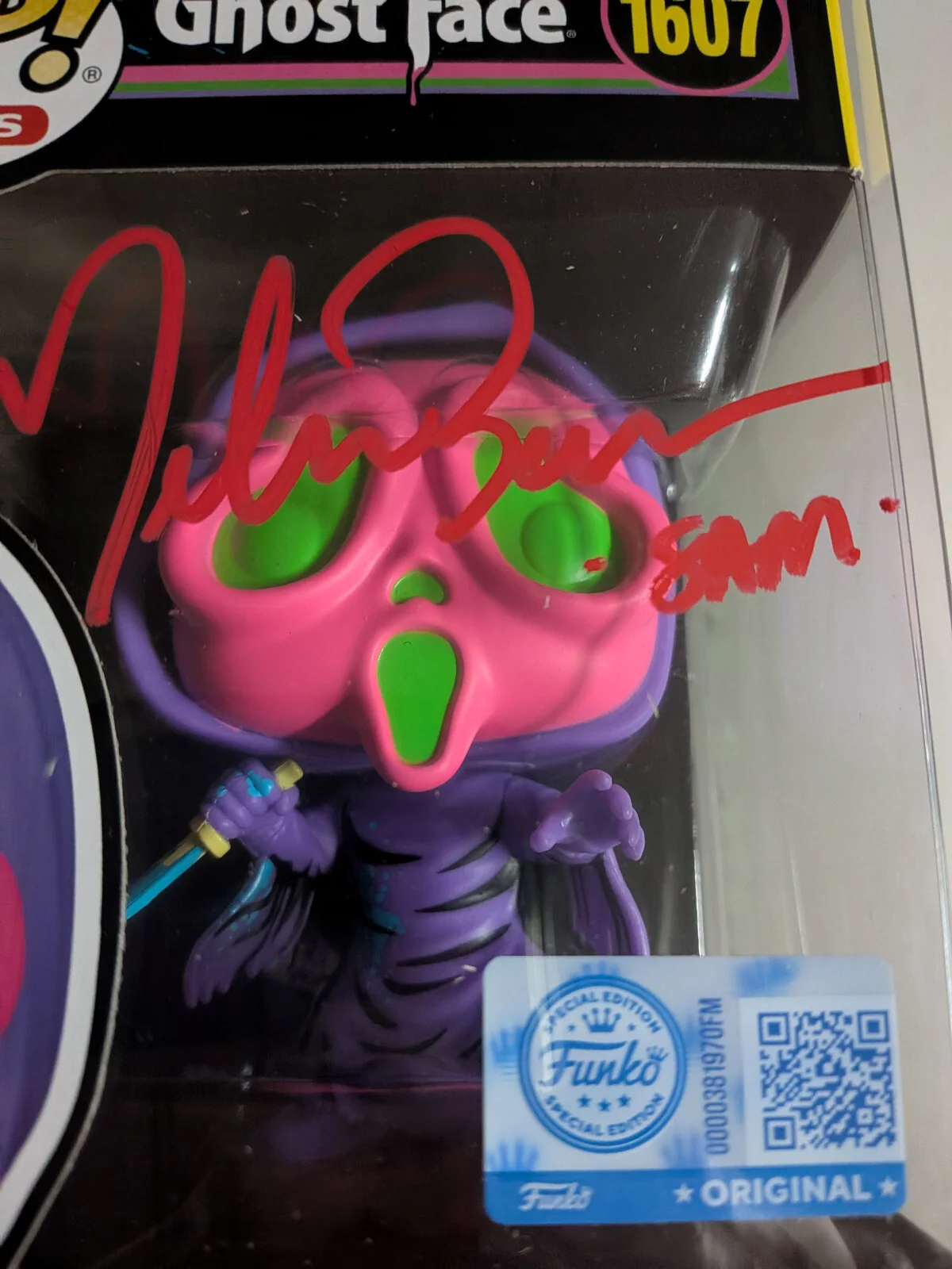 MELISSA BARRERA Signed Scream FUNKO POP Figure Blacklight Ghostface Sam JSA COA, image 2