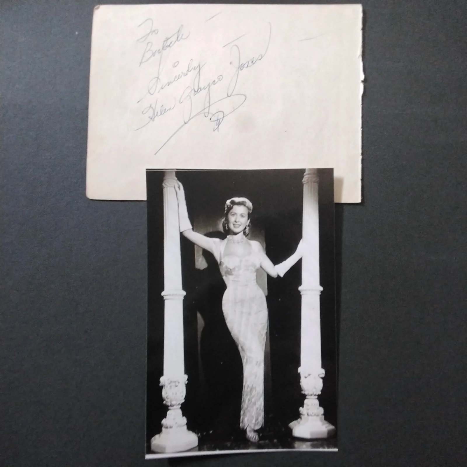 Helen Grayco SIGNED Paper Photo Film Actress Singer Spike Jones Teach Me Tonight, изображение 2