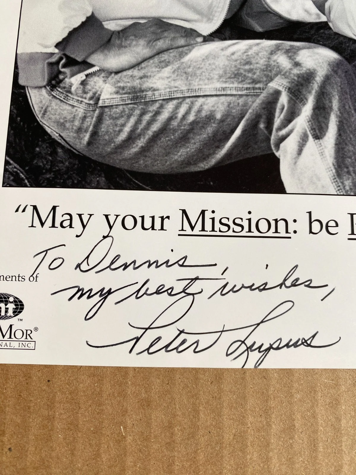 Peter Lupus signed 8x10 B&W photo + 5x7-3/4 handwritten note Mission: Impossible, image 3