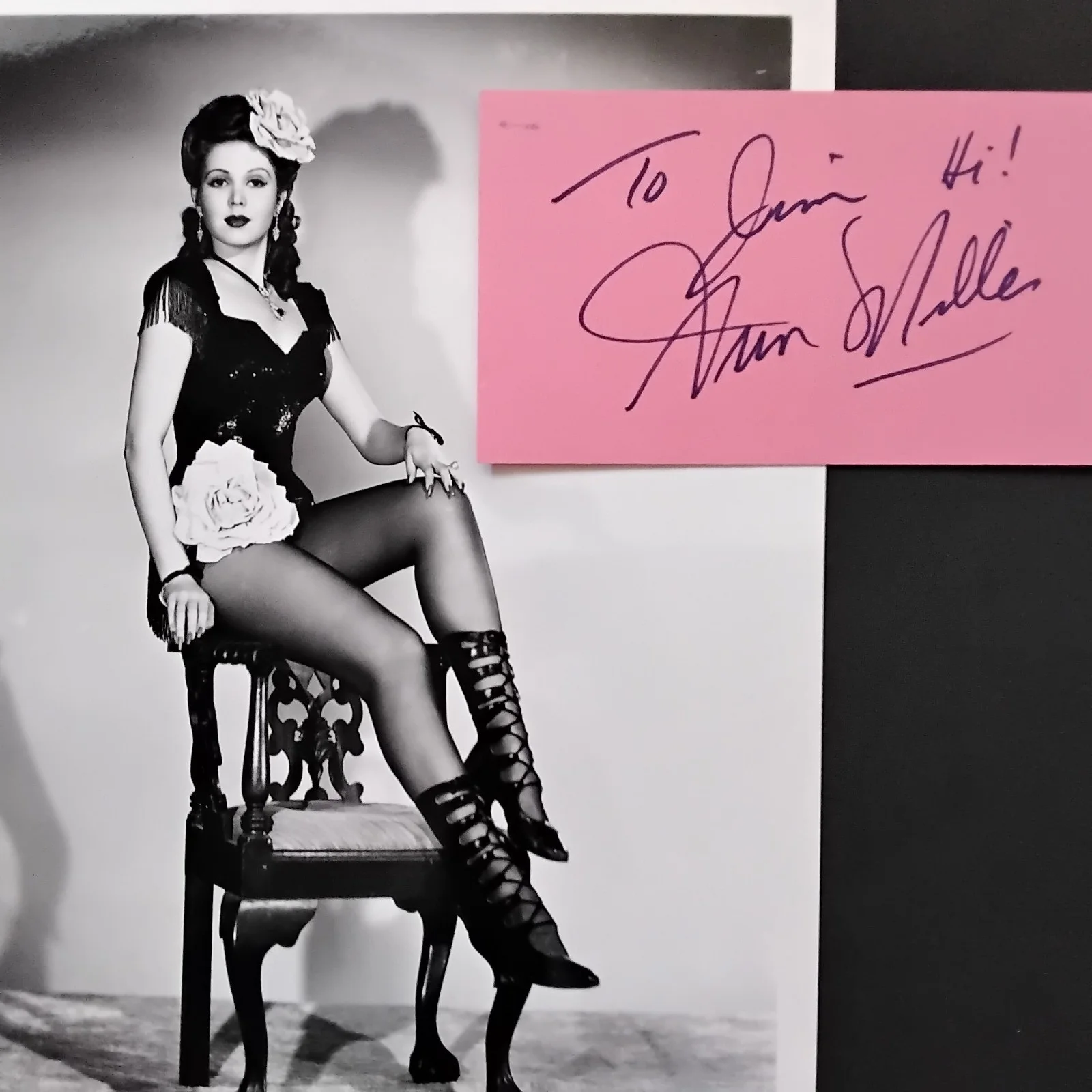 Ann Miller SIGNED Card Photo Movie Actress Dancer MGM Easter Parade Kiss Me Kate, изображение 2