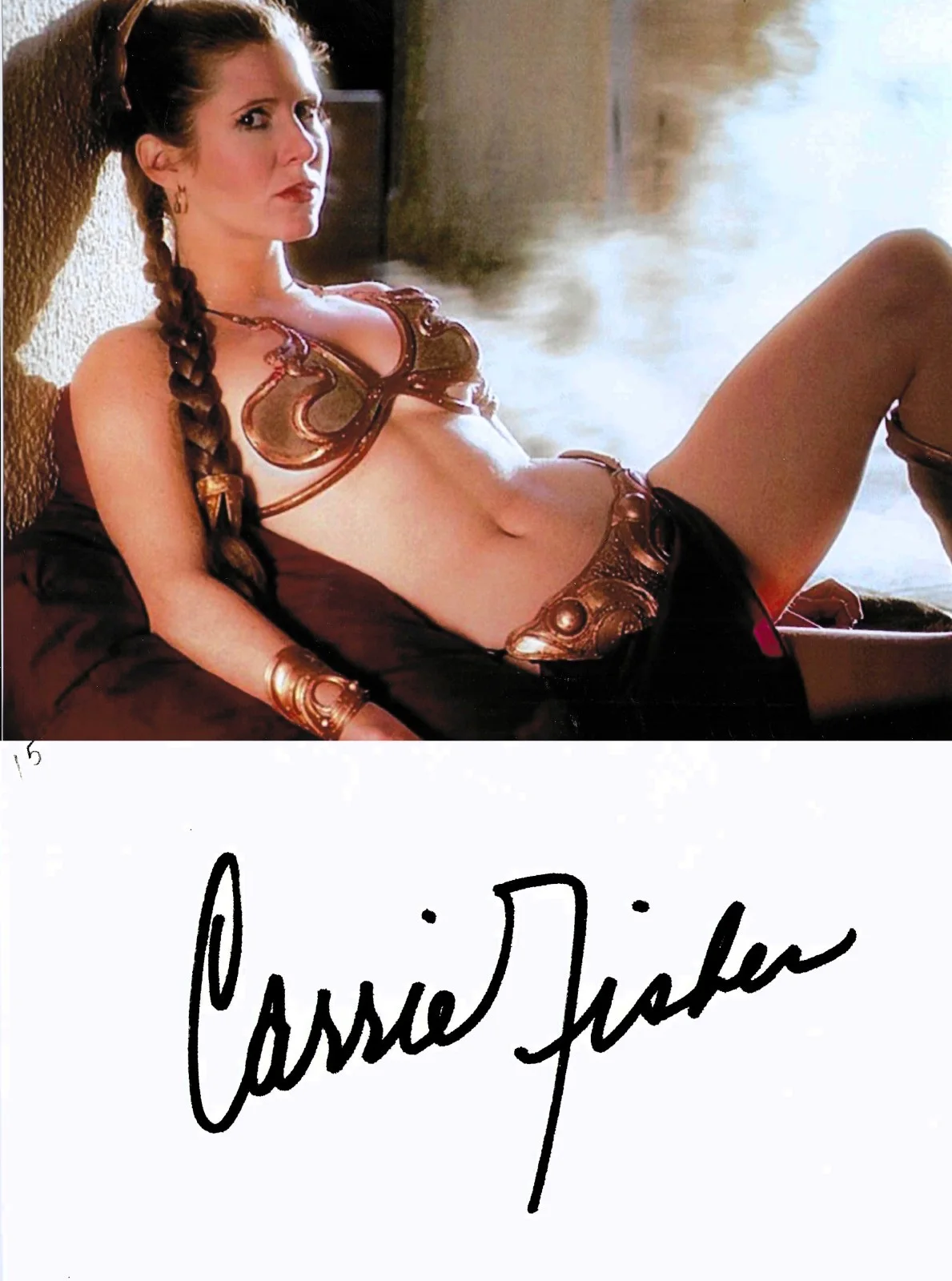 Carrie Fisher — CARRIE FISHER Star Wars as Princess Leia signature piece + 8x10 photo UACC COA