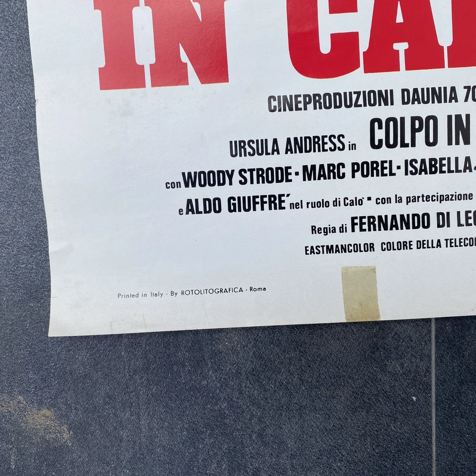 COLPO IN CANNA - Original Italian Locandina poster (1974) Police / Crime, изображение 4