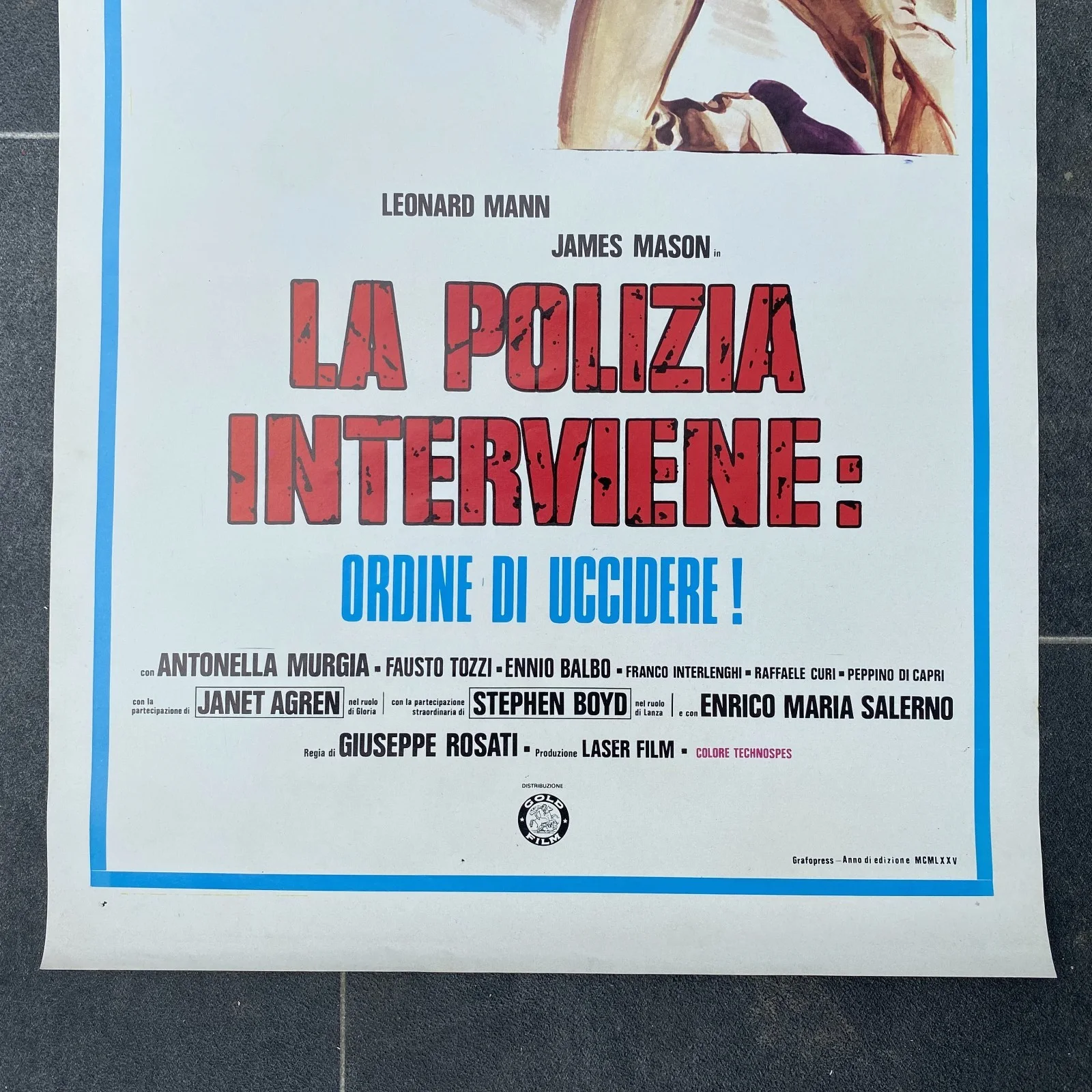 LA POLIZIA INTERVIENE - Original Italian Locandina poster (1975) Police / Crime, изображение 3