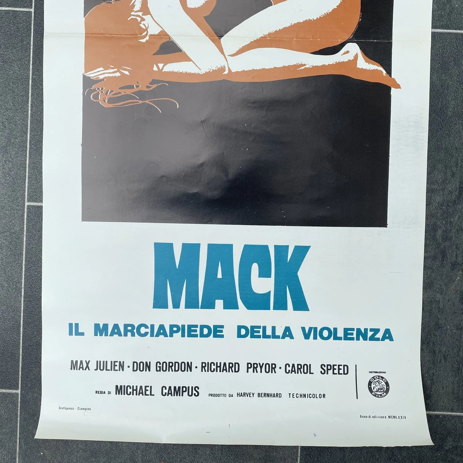 MACK IL MARCIAPIEDE DE VIOLENZA - Original Italian Locandina poster (1973) Crime, изображение 3