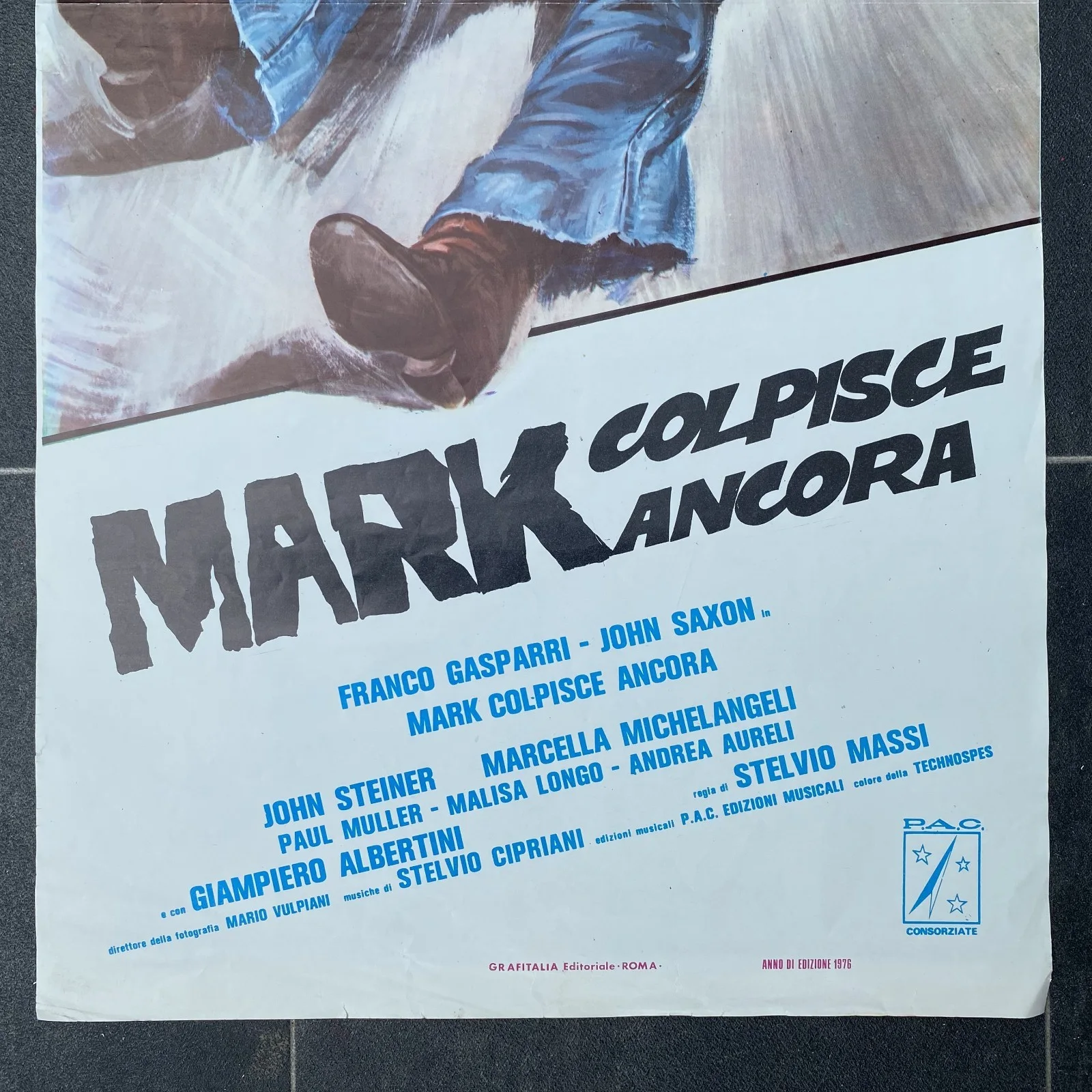 MARK COLPISCE ANCORA - Original Italian Locandina poster (1976) Police / Crime, изображение 3