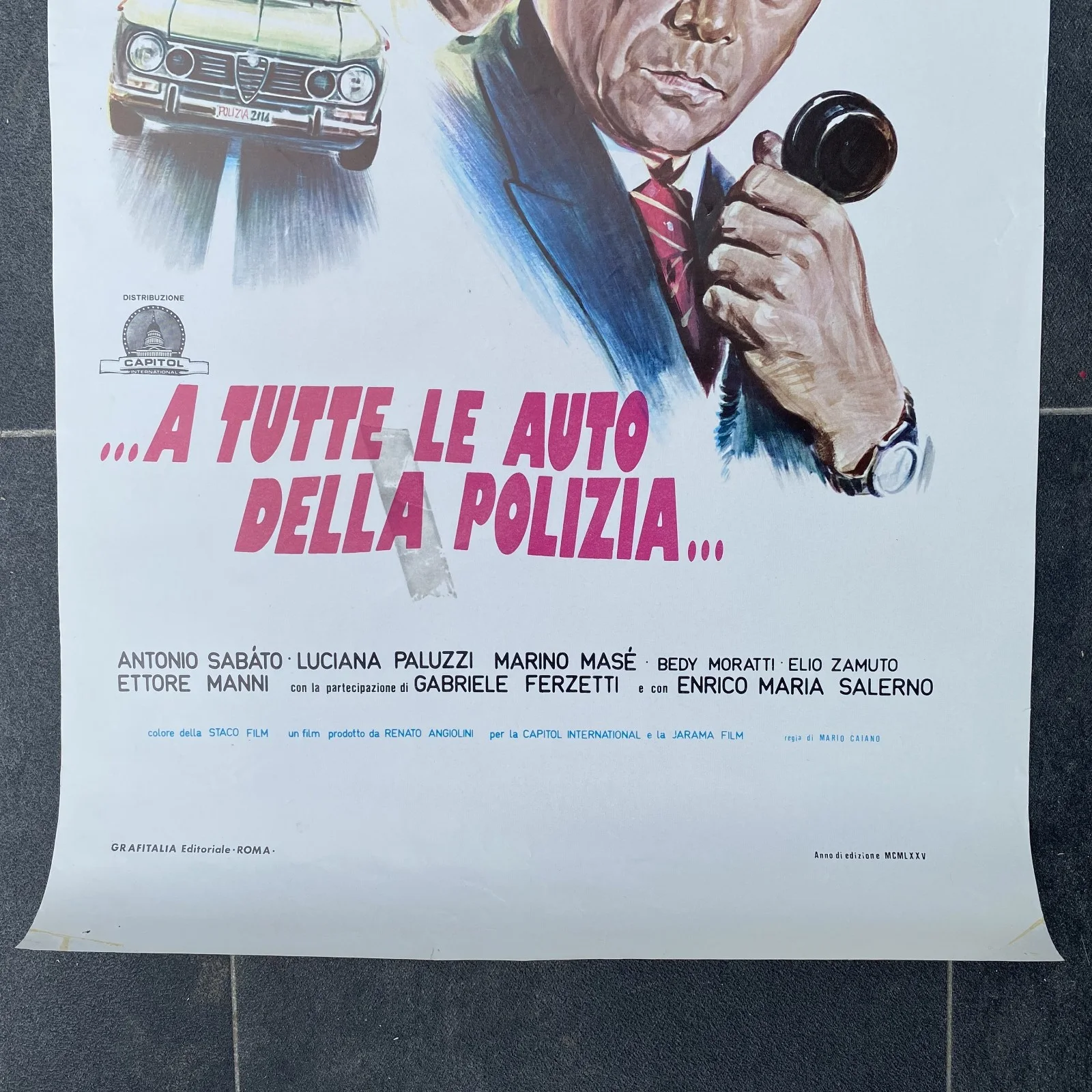 A TUTTE LE AUTO DELLA POLIZIA - Original Italian Locandina poster (1975) Crime, изображение 3
