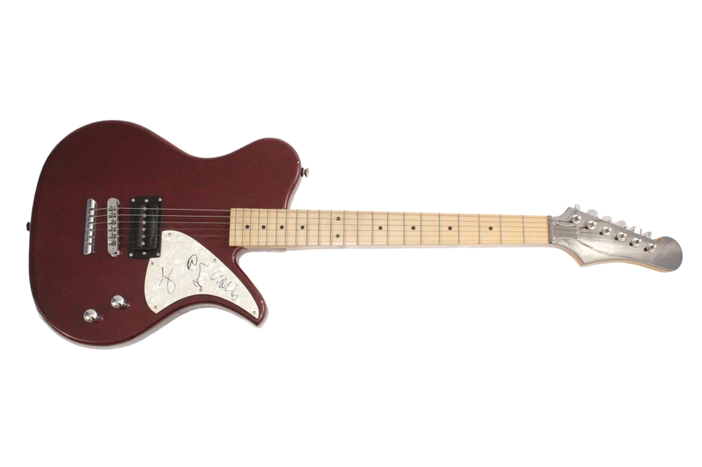 Guy Berryman, Jonny Buckland, Will Champion, Chris Martin — Coldplay Full Band Signed Autograph Full Size Guitar - Chris Martin +3 JSA COA, image 2