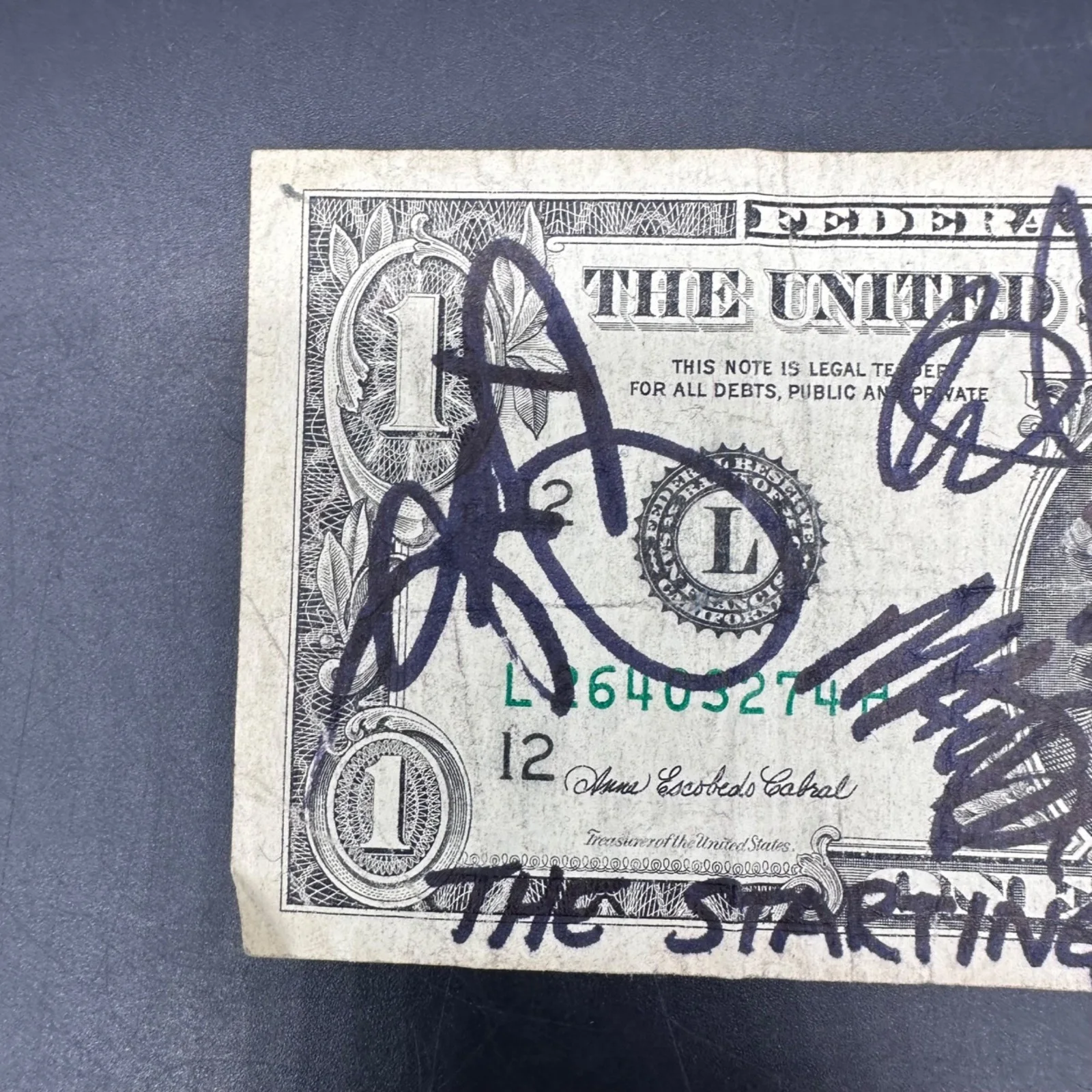The Starting Line Band Autographed $1 Bill Pointfest 2007 St Louis Punk Rock, image 3