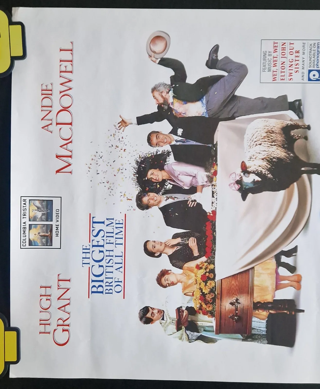 Four Weddings and a Funeral 1994 VHS Video Store Promo Poster – A2, изображение 2